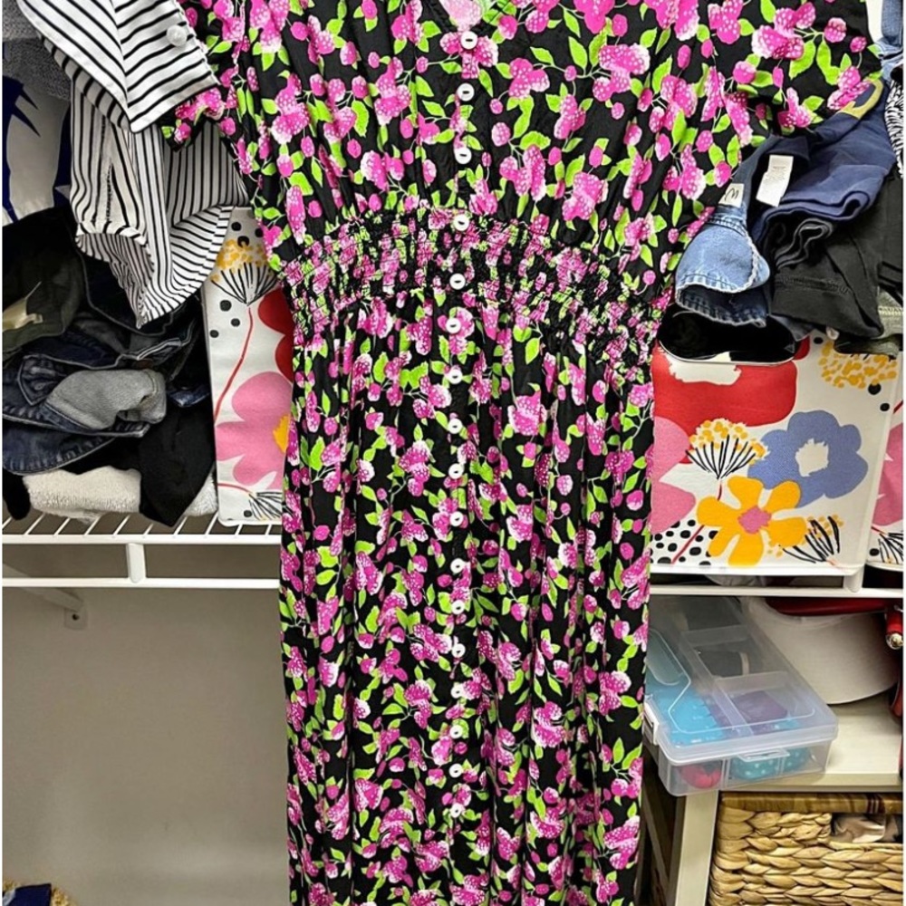 ModCloth Raspberry MIDI Dress size Small - Picture 2 of 2